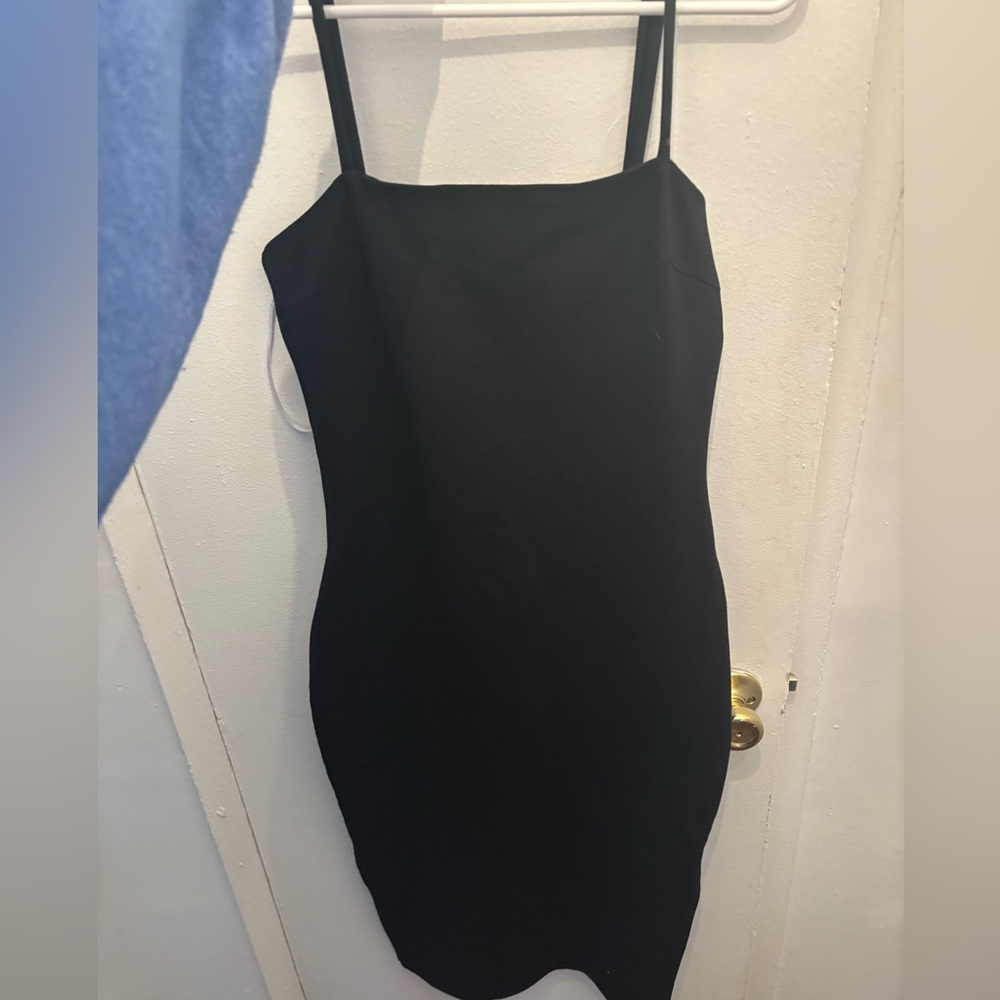 Lulu’s Elegant Black Cocktail Dress, Midi, M